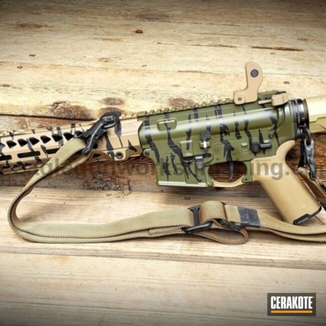 AR-15 Rifle with a Custom Cerakote Tiger Stripe Camo Finish by Web User ...