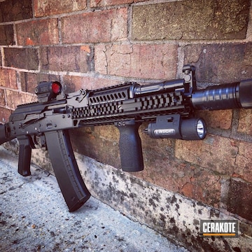 Cerakoted Tactical Ak Rifle Finished In E-100 Blackout