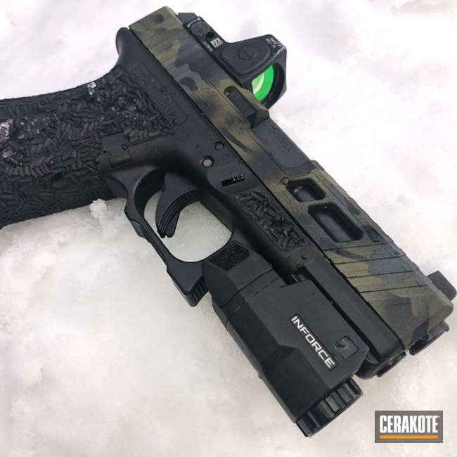 Cerakoted Glock 19 Handgun With A Cerakote Multicam Black Finish