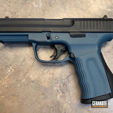 Powder Coating: Two Tone,FMK,Pistol,Blue Titanium H-185,FMK Firearms