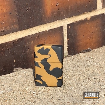 Cerakoted Zippo Lighter Cerakoted With H-122 Gold And H-234 Sniper Grey