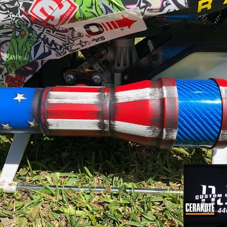 Powder Coating: RC Car Parts Cerakote Coated,NRA Blue H-171,FIREHOUSE RED H-216,Helicopter,Exhaust,Graphite Black H-146,Stormtrooper White H-297,American Flag,Aerospace and Aviation