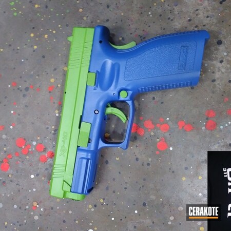 Powder Coating: Two Tone,Colors,Zombie Green H-168,NRA Blue H-171,Pistol