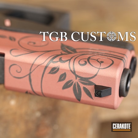 Powder Coating: Glock 43,Ladies,TGB Rose,Girls Gun,Pistol,Tungsten H-237