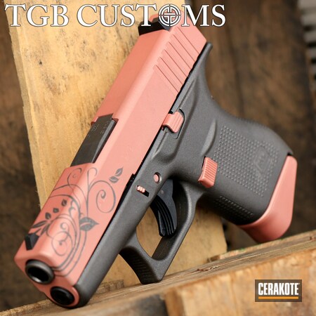 Powder Coating: Glock 43,Ladies,TGB Rose,Girls Gun,Pistol,Tungsten H-237