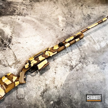 Cerakoted Bolt Action Remington Rifle With Custom Ripped Camo Finish