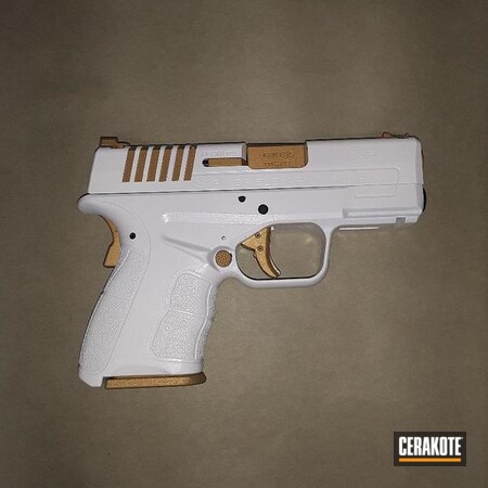 Powder Coating: Springfield XDS,Two Tone,Pistol,Gold H-122,Stormtrooper White H-297,Springfield Armory