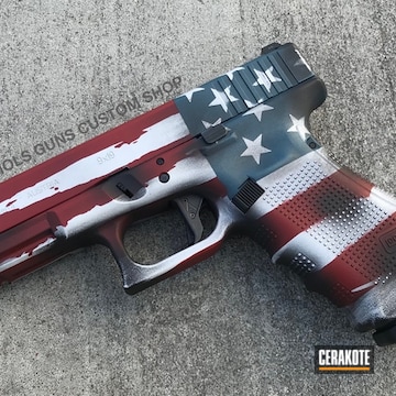 Cerakoted Glock 17 Handgun With A Custom Cerakote American Flag Finish