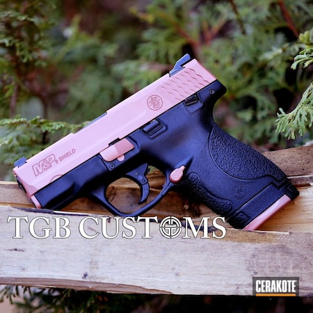 Powder Coating: Ladies,M&P Shield,Rose Gold,Handguns,Pistol,USMC Red H-167,Custom Mix