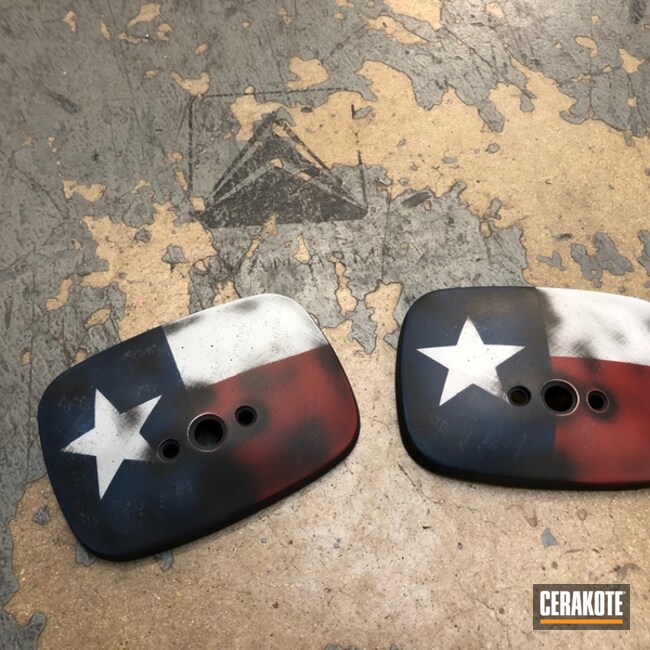 Cerakoted Texas Flag Motorcycle Side View Mirrors