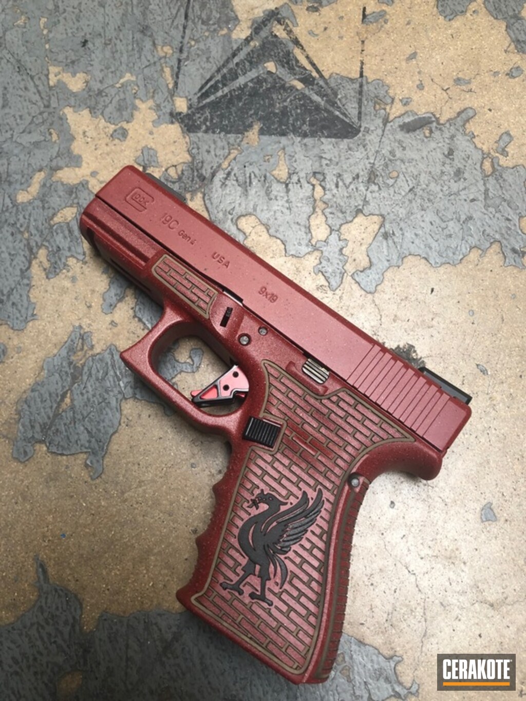 Brick Patterned Engraving By Abelardo Roman Cerakote