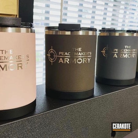 Powder Coating: Custom Mix Pink,Midnight Bronze H-294,Rose Gold,RTIC Cups,Peacemaker's Armory,Tumbler,Custom Mix,Noveske Bazooka Green H-189,Sniper Grey H-234,Cups