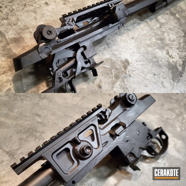 Cerakoted All Moving Parts Including The Rear Sight Are Coated In Elite Blackout With An External Graphite Black Finish