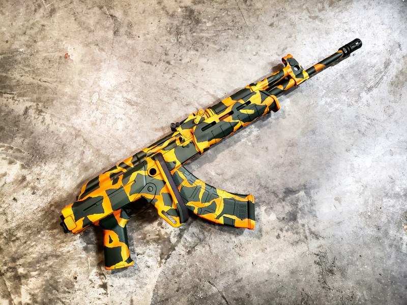 Ak Roxa AK-47 Rifle done in a Custom Rhodesian Merc Brush Camo Finish by ...