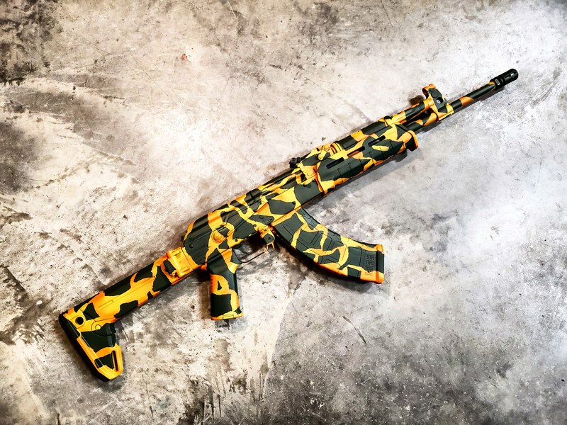 Ak Roxa AK-47 Rifle done in a Custom Rhodesian Merc Brush Camo Finish by ...