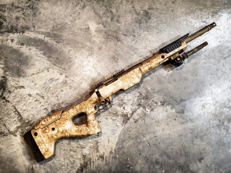 Chipped Coating Rifle Custom Cerakoted Bolt Action Rifle by ARMISTEAD COLEMAN | Cerakote