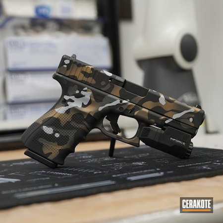Powder Coating: Graphite Black H-146,Glock,Gold H-122,MultiCam,Glock 19,BATTLESHIP GREY H-213,Custom Camo
