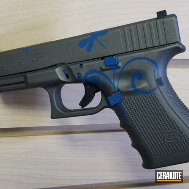 Cerakoted Glock 19 Cerakoted With Sky Blue And Titanium