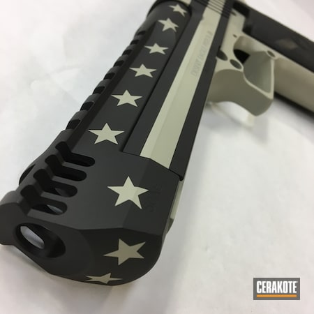 Powder Coating: Graphite Black H-146,Handguns,Pistol,Desert Eagle,American Flag,Stars and Stripes,.50 AE,DESERT VERDE H-256