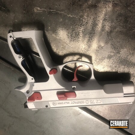 Powder Coating: CZ 75,Crushed Silver H-255,Pistol,CZ,FIREHOUSE RED H-216