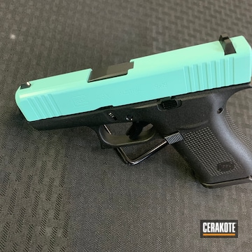 Cerakoted Glock 43x Handgun Cerakoted With H-175 Robin's Egg Blue