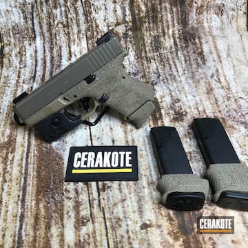 Cerakoted Glock 26 Handgun Finished With Cerakote E-170 Coyote M17 And E-130 Earth