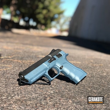 Cerakoted Iwi Jericho 941 Handgun With A Cerakote Blue Titanium Frame