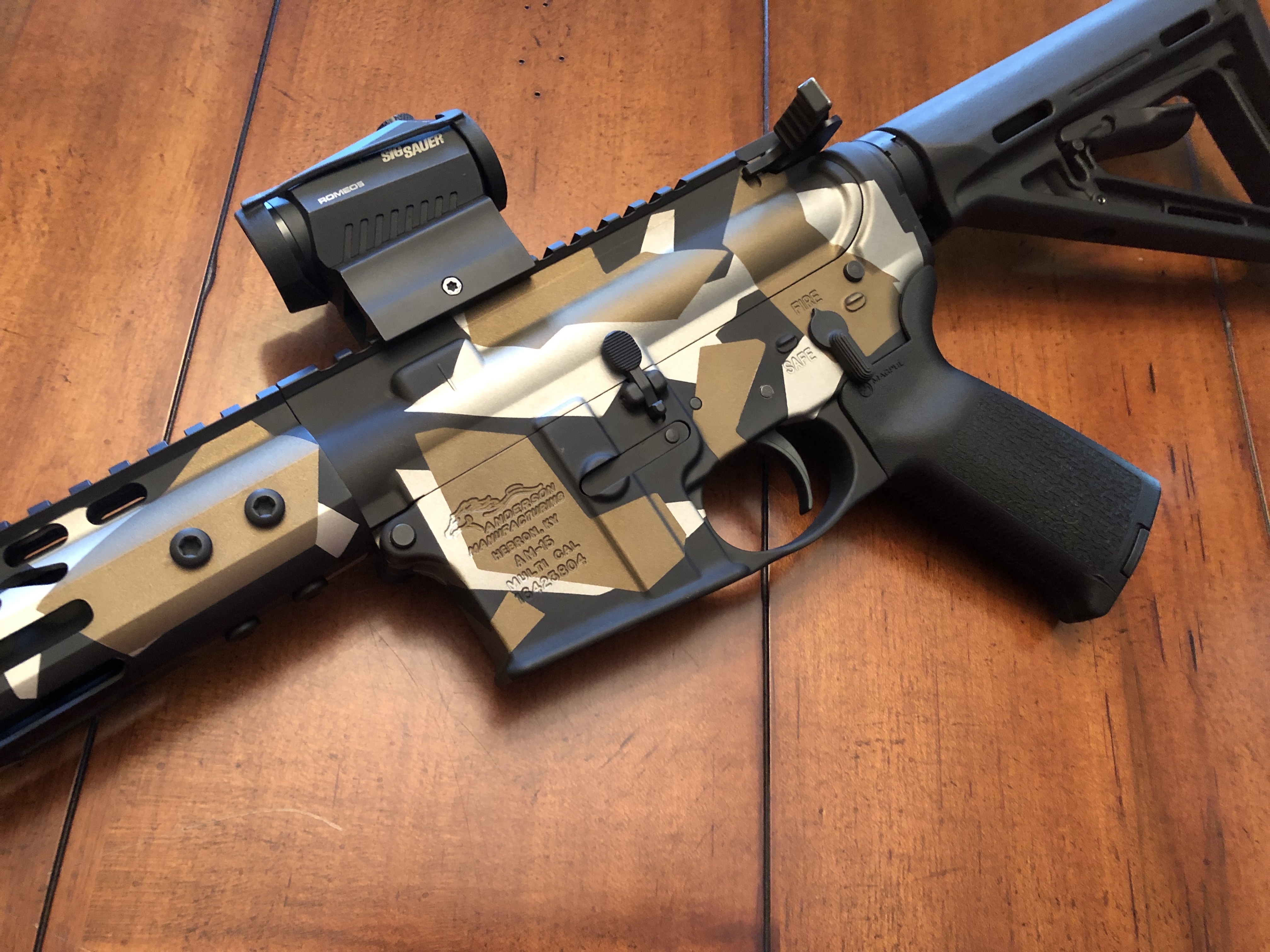 Anderson Mfg. Rifle in a Splinter Camo Finish by DONNY | Cerakote