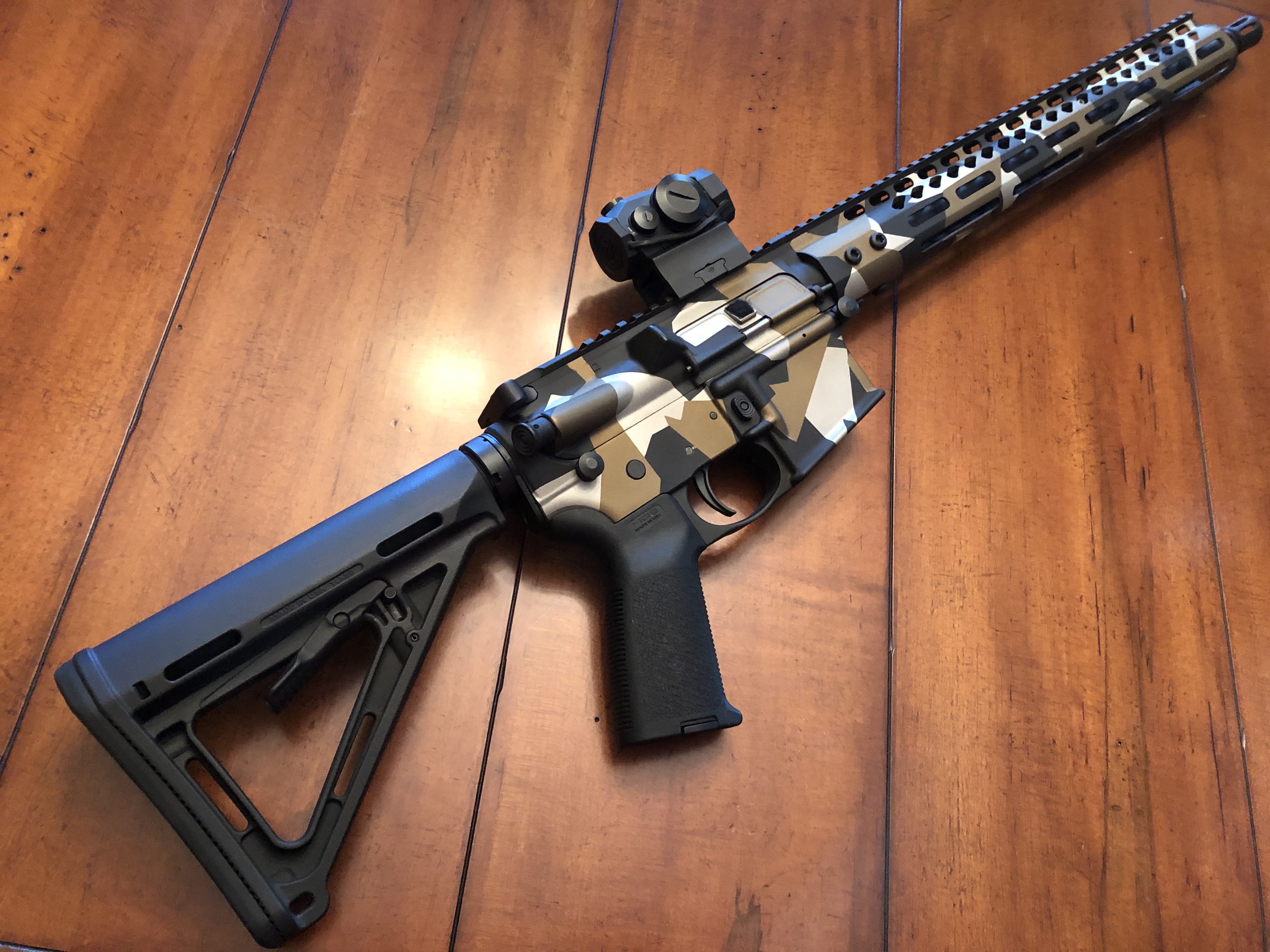 Anderson Mfg. Rifle in a Splinter Camo Finish by DONNY | Cerakote