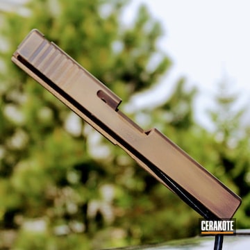Cerakoted Customized Glock 31 Slide In Cerakote H-146 Graphite Black And H-148 Burnt Bronze