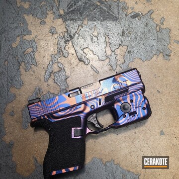 Cerakoted Personalized Glock 43 Featuring Cerakote Armor Black, High Gloss Ceramic Clear And Gun Candy
