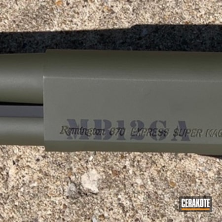 Powder Coating: Graphite Black H-146,Shotgun,Pump-action Shotgun,US Army,Remington 870,Remington,O.D. Green H-236