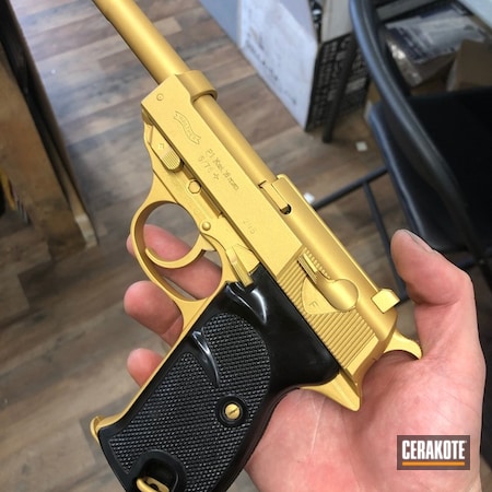 Powder Coating: Walther P38,Handguns,007,Pistol,Gold H-122,Gold Gun