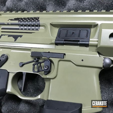 Powder Coating: HAZEL GREEN H-204,Sig Sauer,Tactical Rifle,American Flag