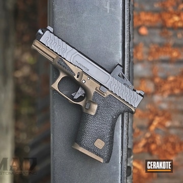 Cerakoted Custom Glock 19 With Cerakote Graphite Black And Midnight Bronze