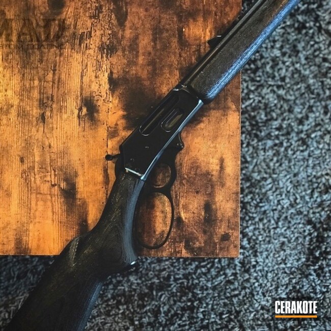 Cerakoted Marlin Lever Action Rifle With Cerakote Gloss Black