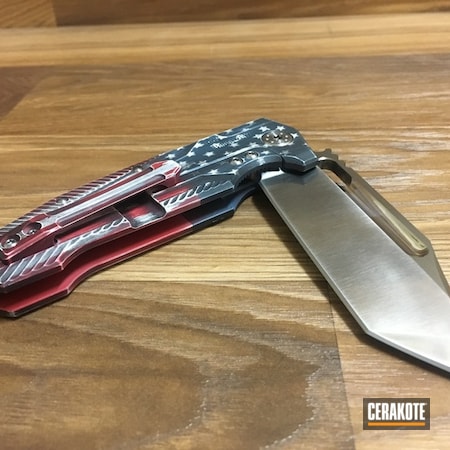 Powder Coating: Bright White H-140,Graphite Black H-146,Knives,Distressed,ADV Knives,Blue Titanium H-185,USA,FIREHOUSE RED H-216,More Than Guns,Distressed American Flag,Folding Knife