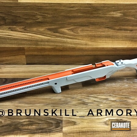 Powder Coating: Hunter Orange H-128,BATTLESHIP GREY H-213,Chassis,Accurate Rifle Systems,ARS Chassis,CZ457