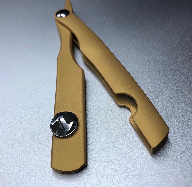 Irving Barber Straight Razor done in Gold H-122 by Web User | Cerakote