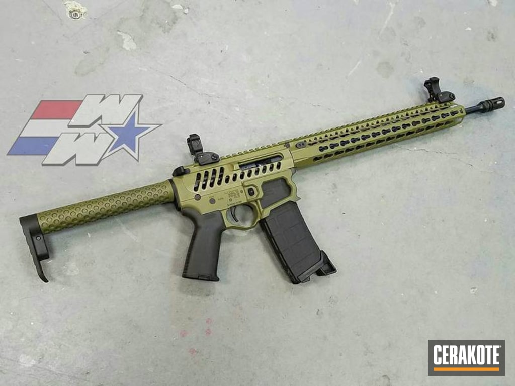 Skeletonized Ar 15 Cerakoted With H 189 Noveske Bazooka Green By B Wicked Cerakote
