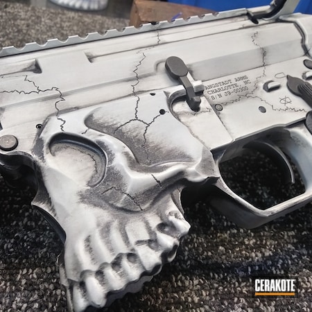 Powder Coating: Graphite Black H-146,Snow White H-136,Spike's Tactical,Angstadt Arms,Tactical Rifle,Skull