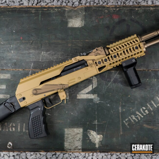 Cerakoted Ak Rifle In H-8000 And H-148 Burnt Bronze