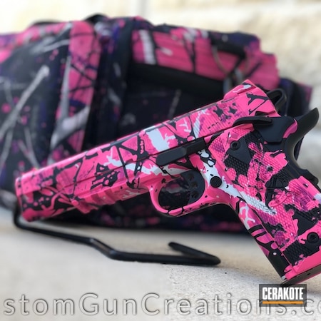 Powder Coating: Muddygirl,SIG™ PINK H-224,Springfield 1911,Muddy Girl Camo Combo,Springfield Armory,Custom Camo,Muddy Girl,Custom,Muddy Girl Pattern,Graphite Black H-146,Snow White H-136,1911,Well Armed Woman,Camo,LOLLYPOP PURPLE C-163