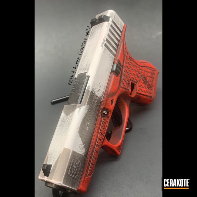 Cerakoted Texas Tech And Texas Flag Themed Glock 42 With Laser Engraving