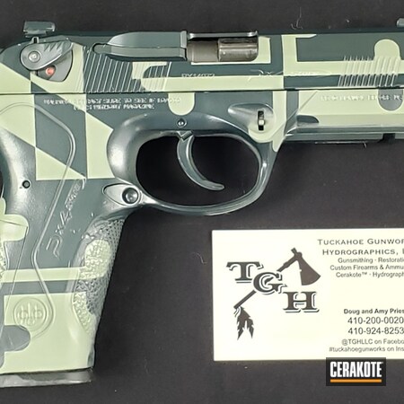 Powder Coating: Graphite Black H-146,Pistol,Beretta,Custom Camo
