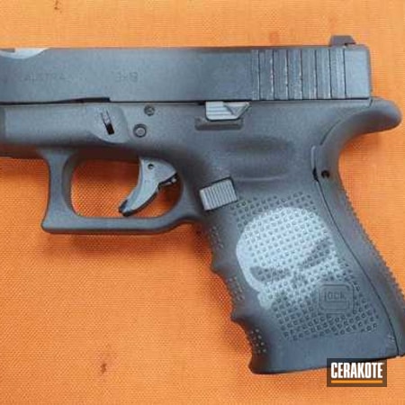 Powder Coating: Hidden White H-242,Graphite Black H-146,Glock,Pistol,Punisher,Steel Grey H-139,Glock 19,Battleworn