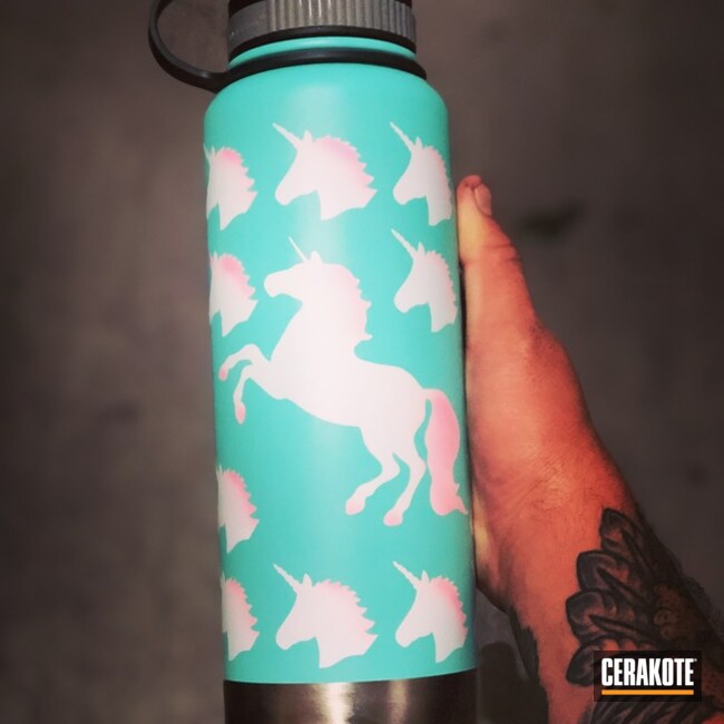 Cerakoted Unicorn Themed Water Bottle