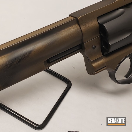 Powder Coating: Graphite Black H-146,Distressed,Two Tone,gp100,Revolver,Ruger GP100,Battleworn,Ruger,Burnt Bronze H-148,.357 Magnum