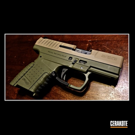 Powder Coating: Walther PPS,Two Tone,DESERT SAND H-199,Pistol,Walther,Noveske Bazooka Green H-189