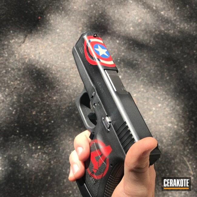 Cerakoted Captain America Themed Glock Handgun
